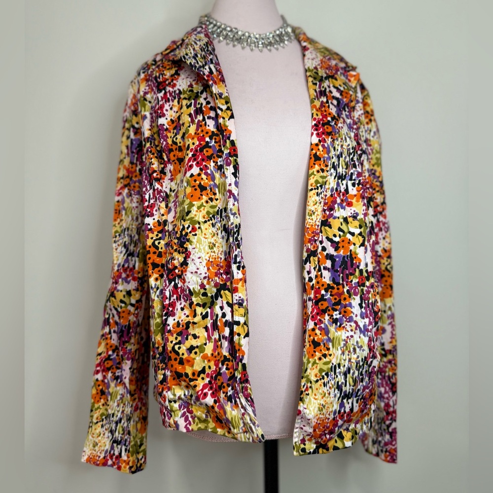 Christopher & Banks Colorful Print Women's Jacket with pockets in size large